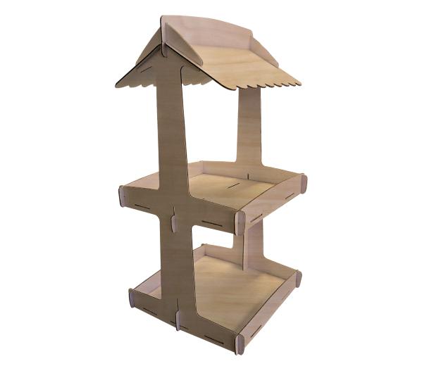 Houten duo toonbankdisplay met luifel