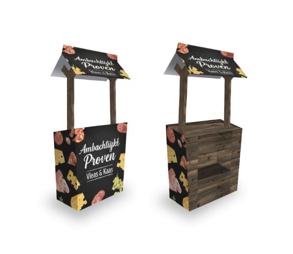 kartonnen informatie kiosk