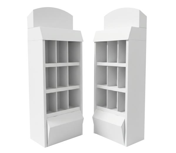 Schappendisplay met vakken